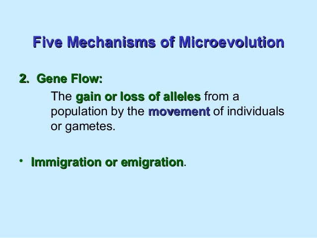 5 of mechanisms microevolution Natural selection