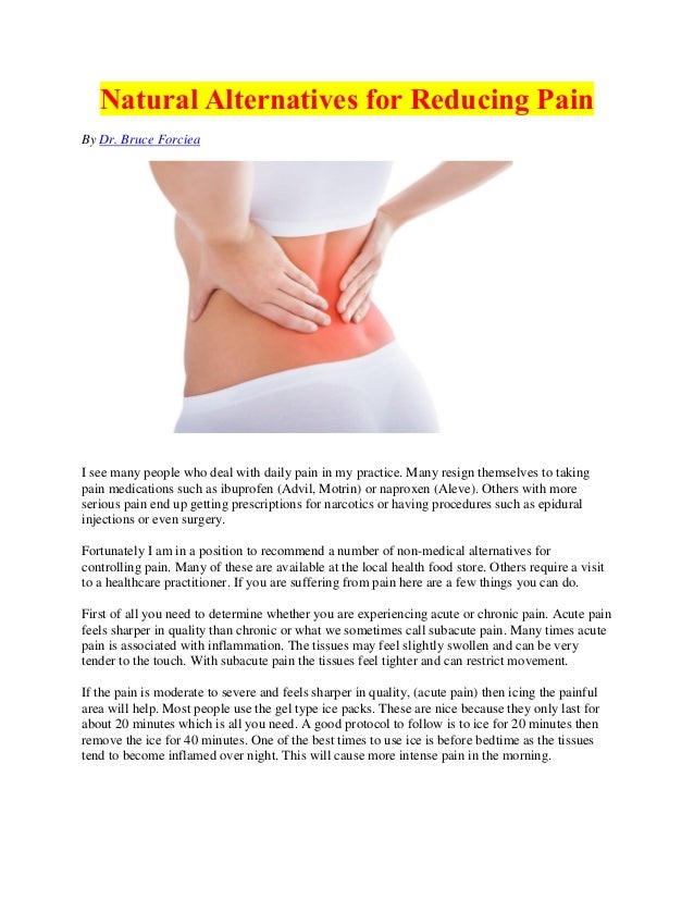 Natural alternatives for reducing pain