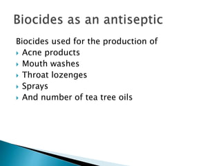 Natural and chemical biocides | PPTX