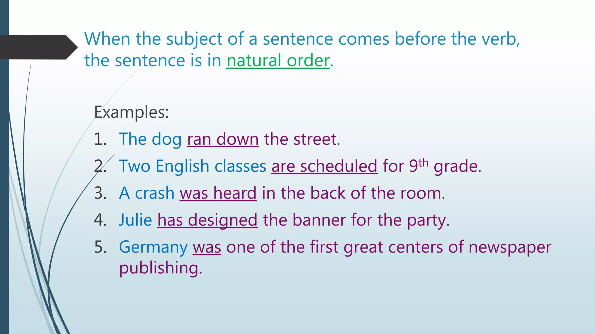 Natural and inverted order of sentences | PPTX