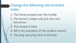 Natural and inverted order of sentences