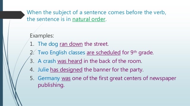Natural And Inverted Order Of Sentences