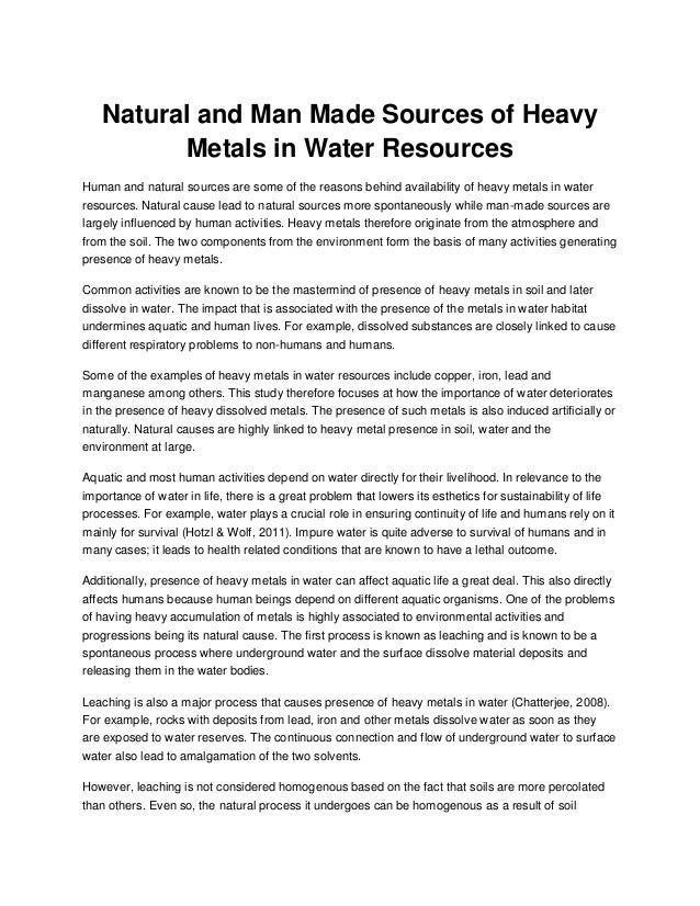 research papers on heavy metals in water