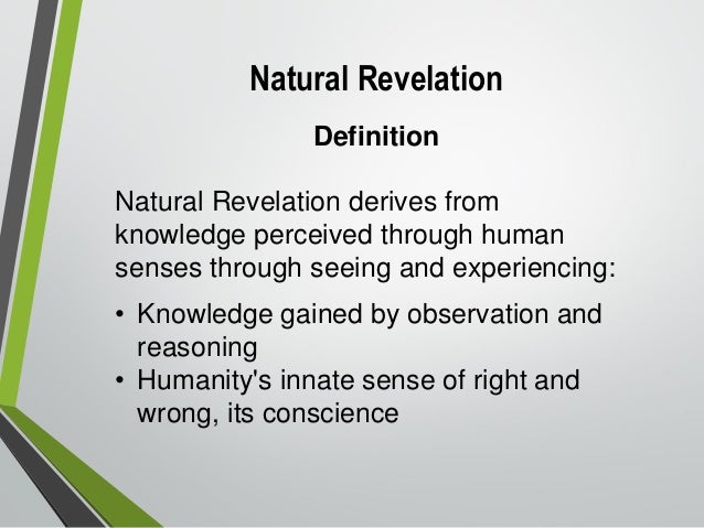 Natural and Special Revelation