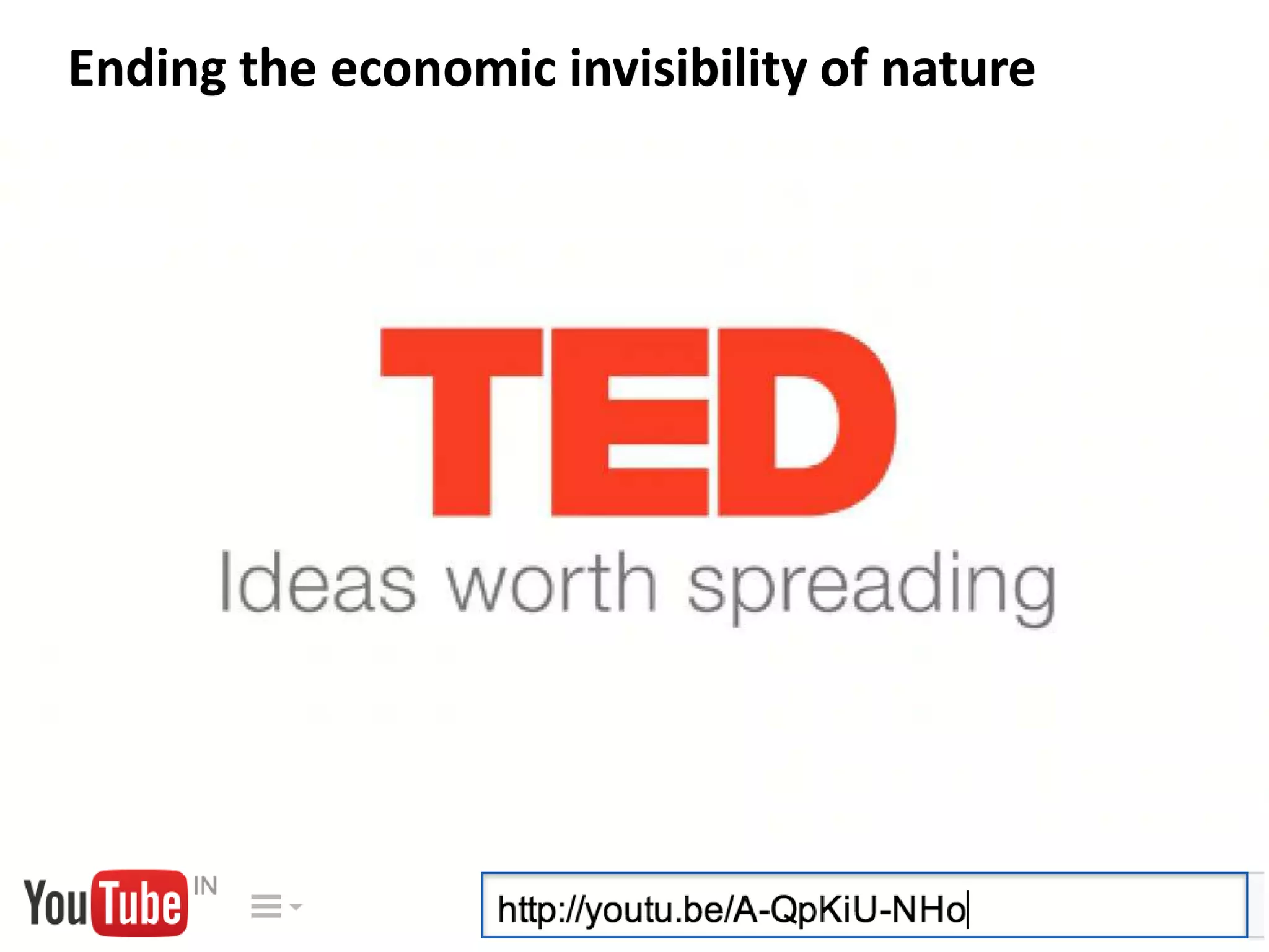 Ending the economic invisibility of nature
 