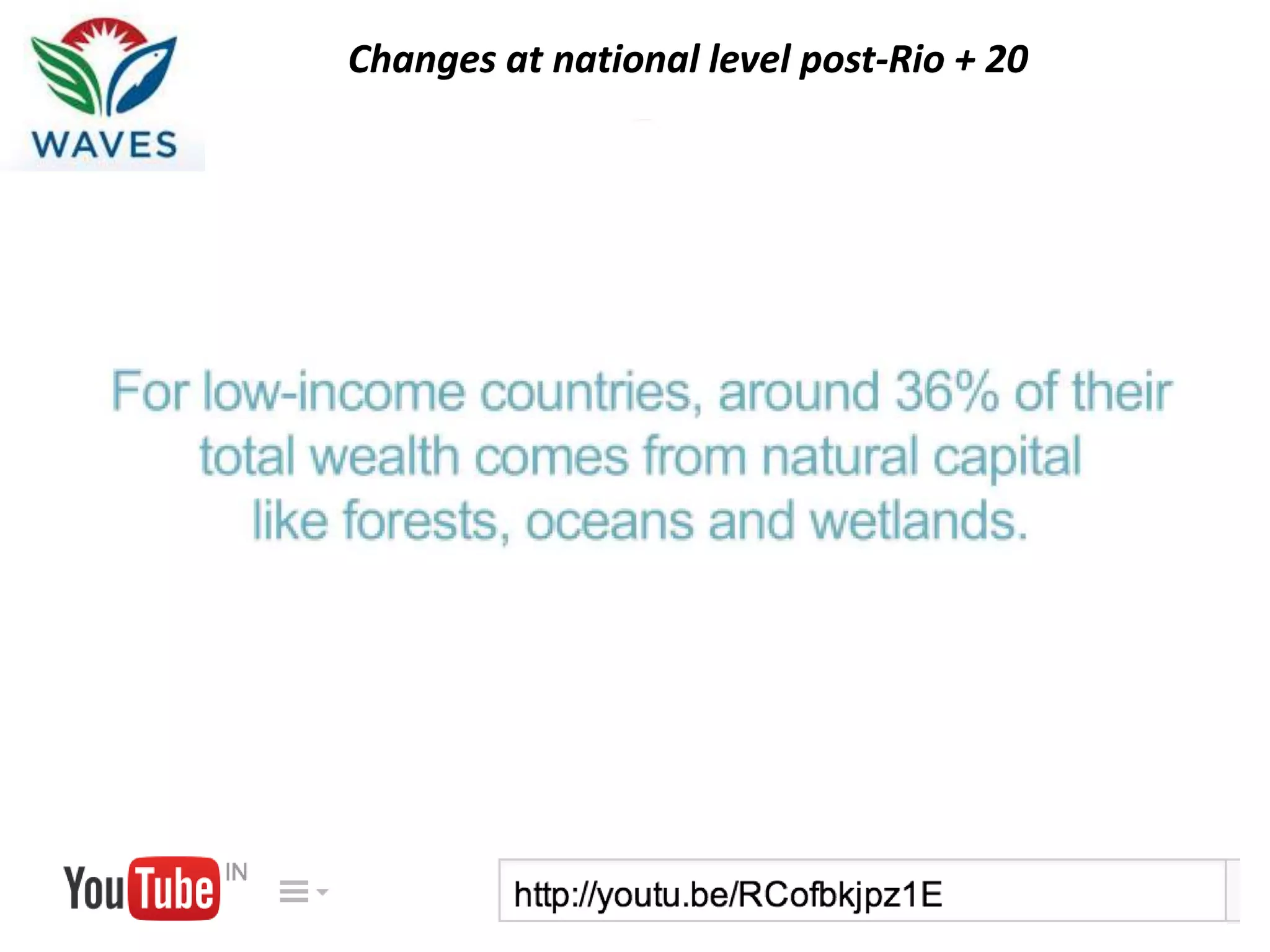 Changes at national level post-Rio + 20
 