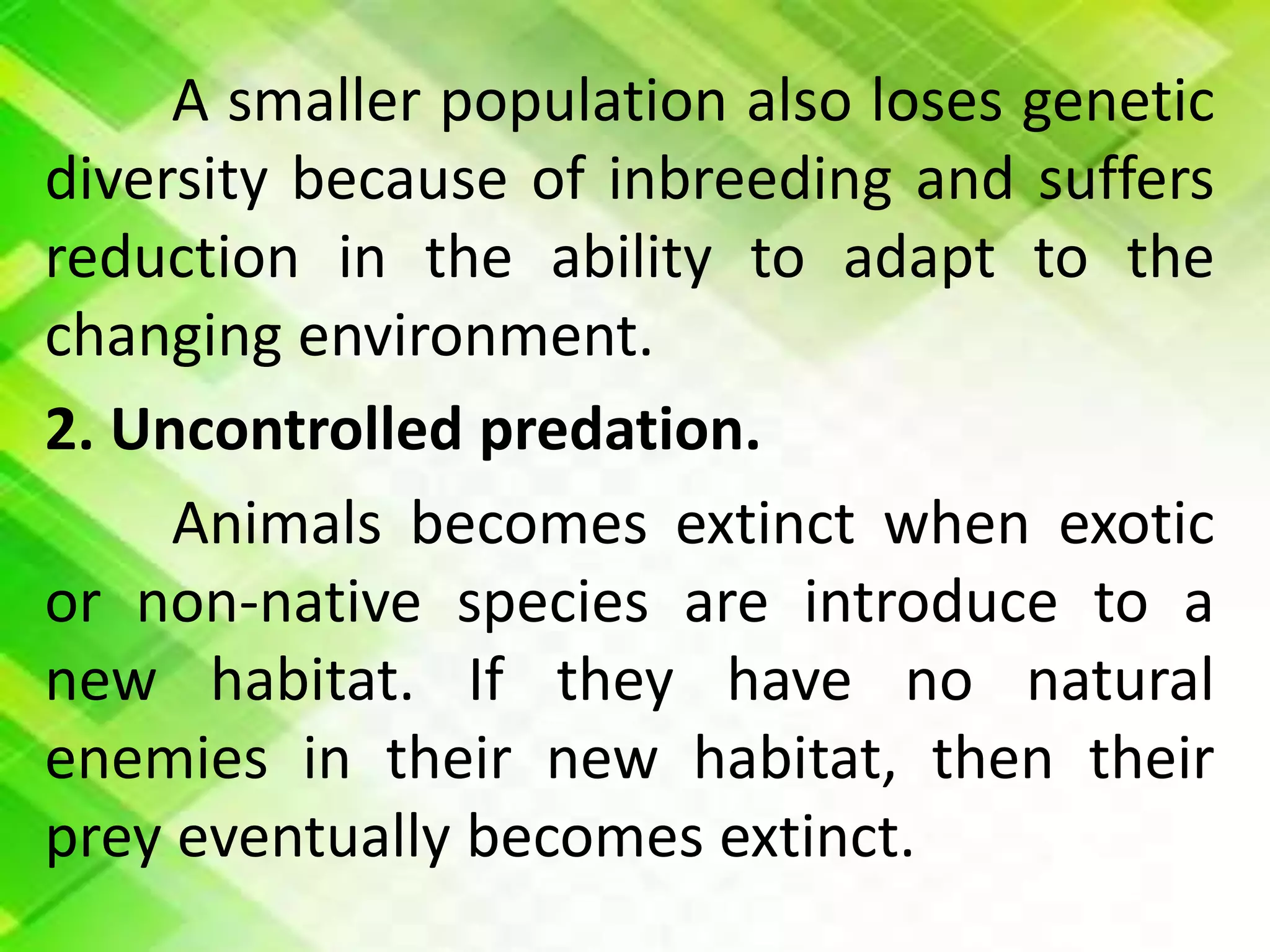 Natural causes of extinction pptx environment science