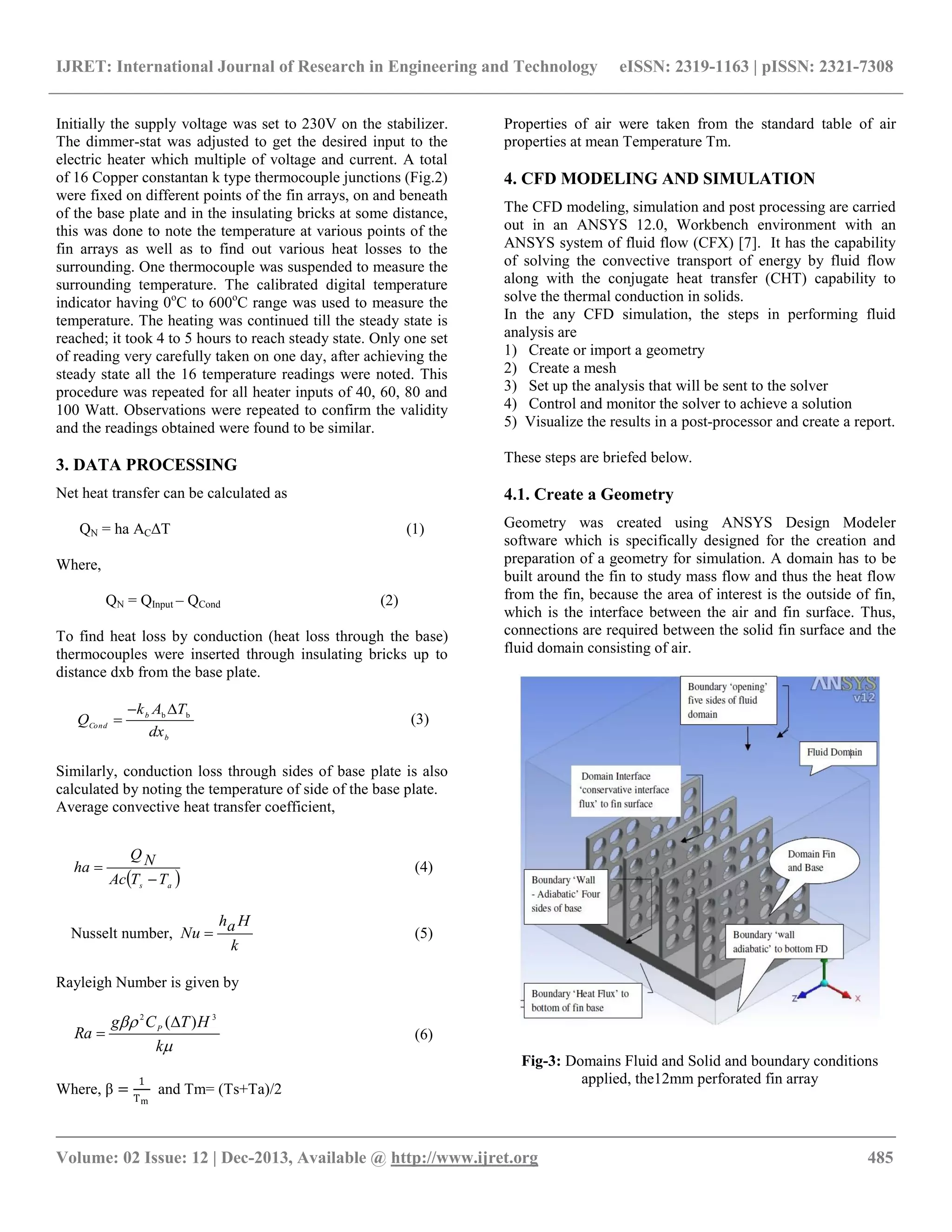 Natural convection heat transfer flow visualization of perforated fin ...