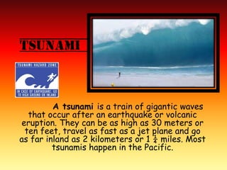 How far inland do tsunami waves go