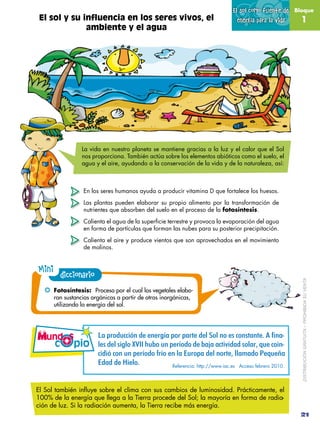 El sol como fuente de     Bloque
 El sol y su influencia en los seres vivos, el                                  energía p...