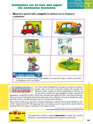 El agua para el          Bloque
   Cuidados en el uso del agua                                                  consumo hu...