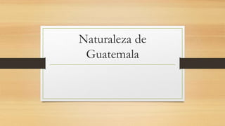 Naturaleza de
Guatemala
 