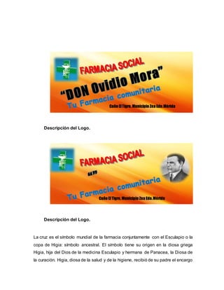 Descripción del Logo.
Descripción del Logo.
La cruz es el símbolo mundial de la farmacia conjuntamente con el Esculapio o la
copa de Higia: símbolo ancestral. El símbolo tiene su origen en la diosa griega
Higia, hija del Dios de la medicina Esculapio y hermana de Panacea, la Diosa de
la curación. Higia, diosa de la salud y de la higiene, recibió de su padre el encargo
Caño ElTigre, Municipio Zea Edo.Mérida
Caño ElTigre, Municipio Zea Edo.Mérida
 
