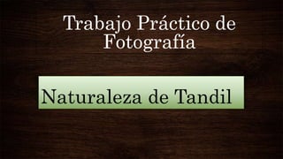 Naturaleza de Tandil
Trabajo Práctico de
Fotografía
 