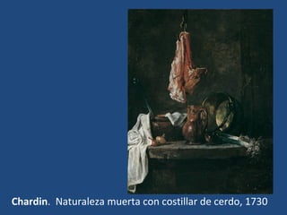 Chardin. Naturaleza muerta con costillar de cerdo, 1730
 