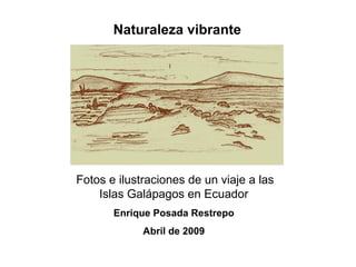 Naturaleza vibrante  Fotos e ilustraciones de un viaje a las Islas Galápagos en Ecuador Enrique Posada Restrepo Abril de 2009 