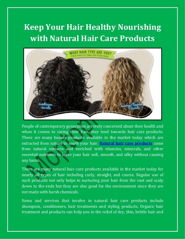 Keep Your Hair Healthy Nourishing With Natural Hair Care Products