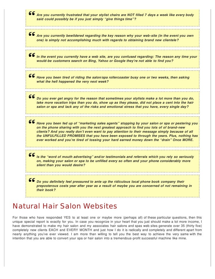Natural Hair Salon Websites