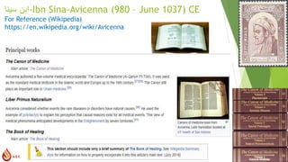 ‫ابن‬
‫سینا‬ -Ibn Sina-Avicenna (980 – June 1037) CE
For Reference (Wikipedia)
https://en.wikipedia.org/wiki/Avicenna
 