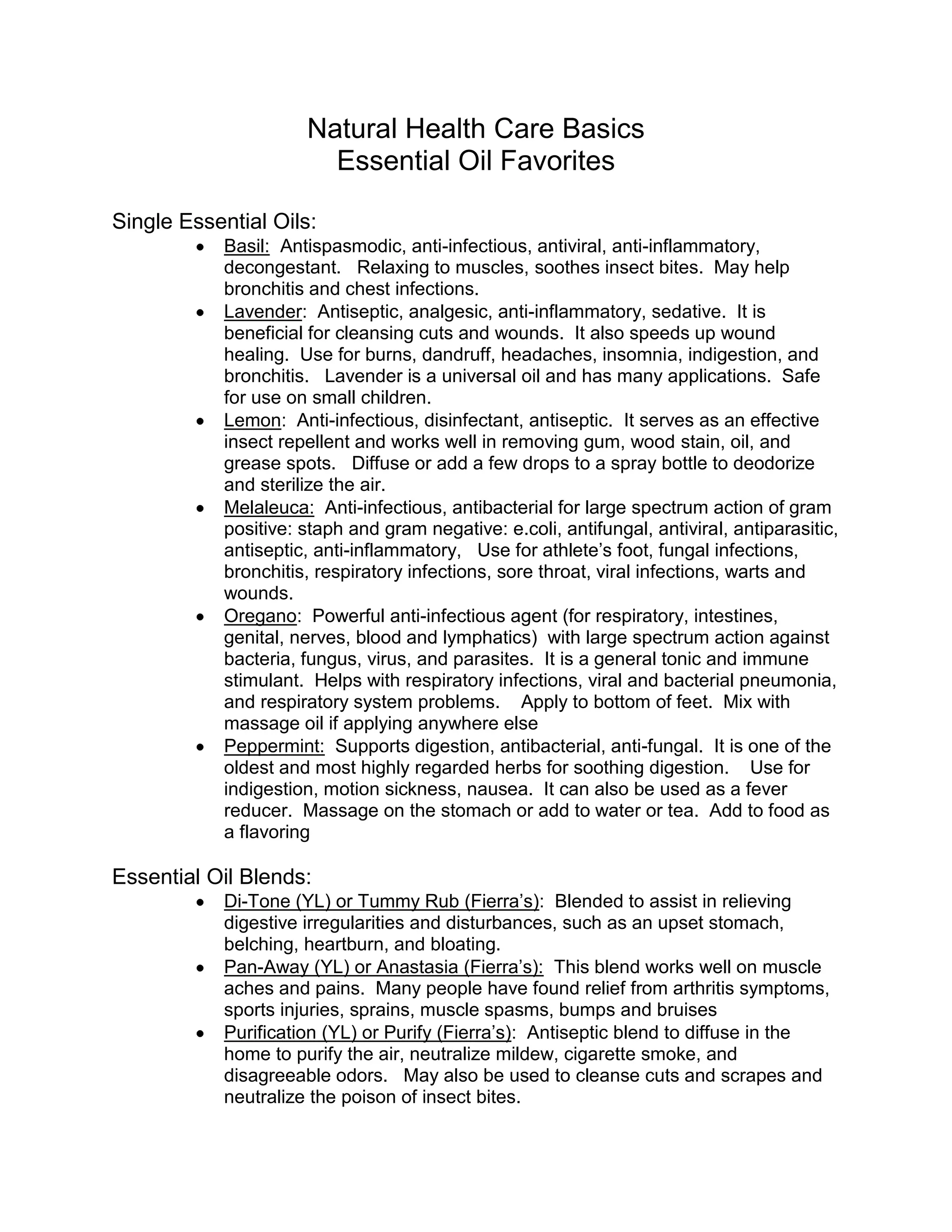 Natural Health Care Basics