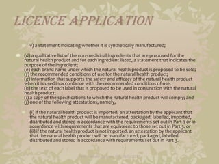 Unlicensed Supplement Examples Natural Health Products Regulations | PDF