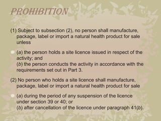Natural Health Products Regulations | PDF