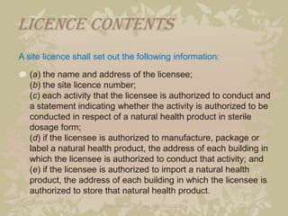 Unlicensed Supplement Examples Natural Health Products Regulations | PDF