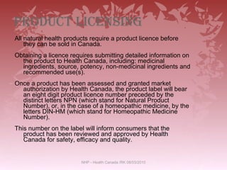 Natural Health Products Regulations (2) | PPT