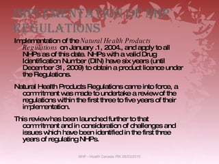Natural Health Products Regulations (2) | PPT