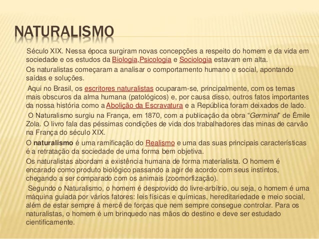 Naturalismo Brasileiro Naturalismo Epoca Realismo Naturalismo