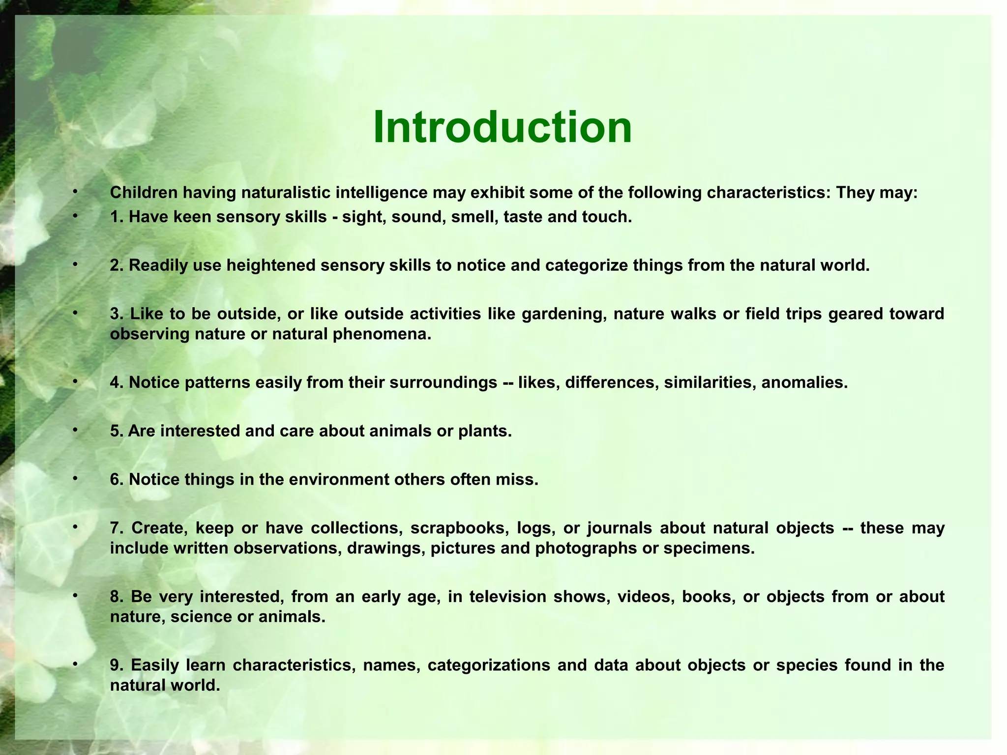 Naturalistic intelligence | PPT