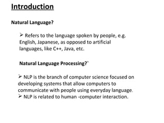 Natural language processing | PPT | Artificial Intelligence ...