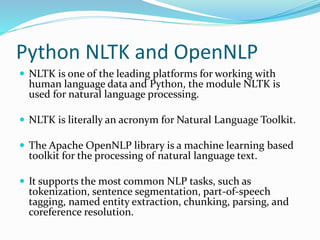 Natural Language Processing: Comparing NLTK and OpenNLP | PPTX