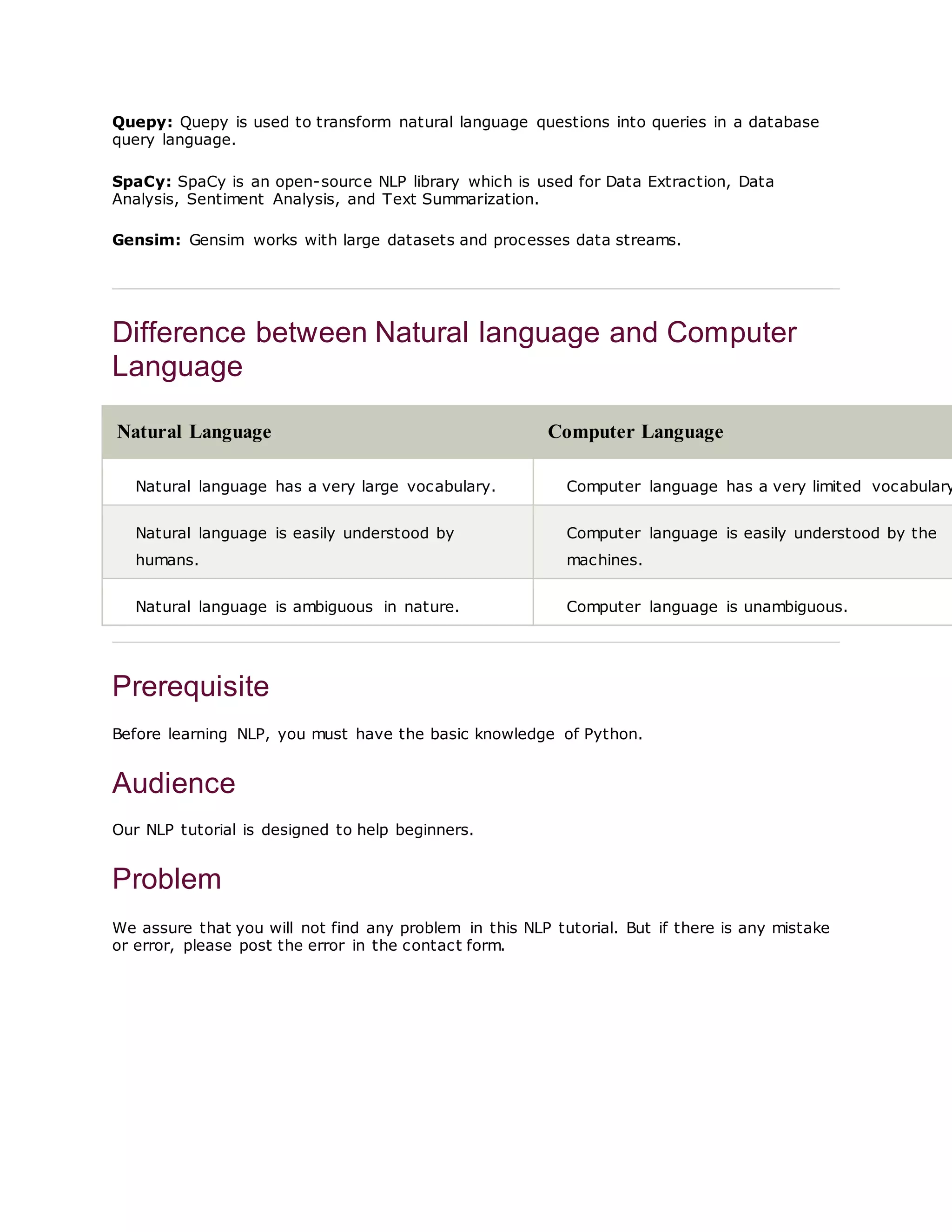 Natural language processing | DOCX