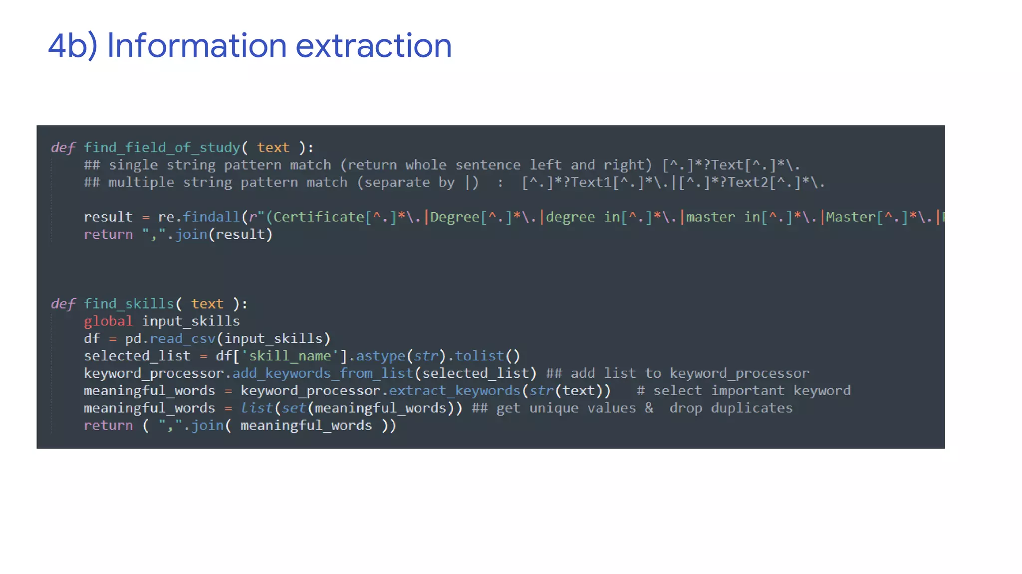 4b) Information extraction
 