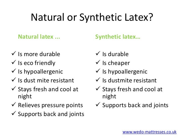 difference between synthetic and natural latex mattress