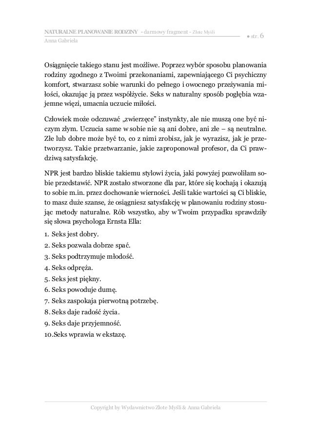 Naturalne Planowanie Rodziny pobierz darmowy ebook pdf