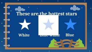 White Blue-white Blue
These are the hottest stars
 