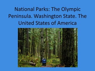 National Parks: The Olympic Peninsula. Washington State. The United States of America 