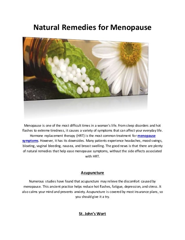 Natural Remedies for Menopause