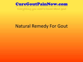 Natural Remedy For Gout 