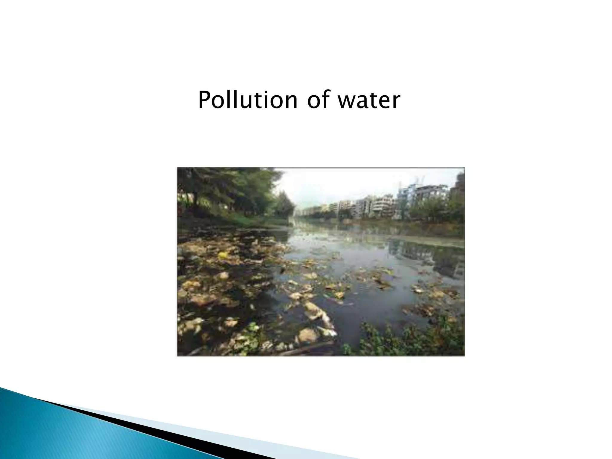 Pollution of water
 
