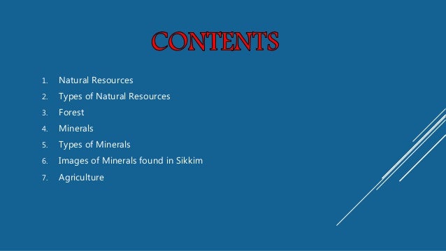 Natural Resources Of Sikkim
