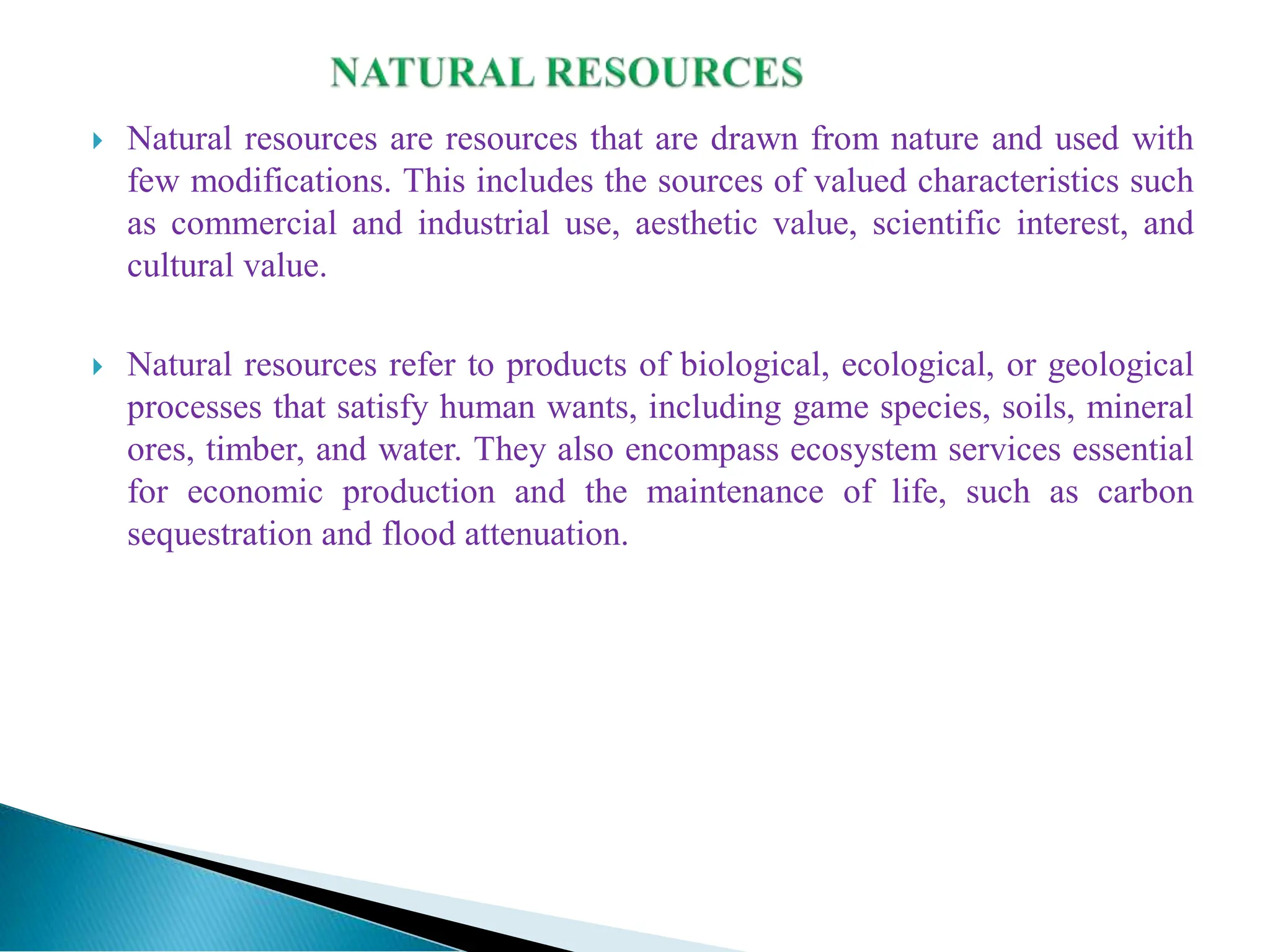 Natural resources definition and types pdf