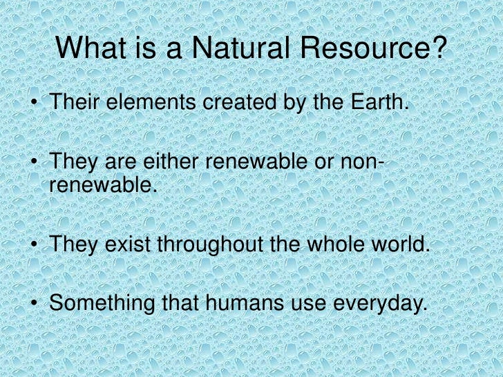 Natural resources & human effects on the earth