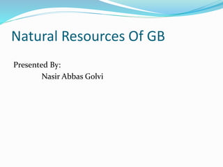 Natural Resources Of GB
Presented By:
Nasir Abbas Golvi
 