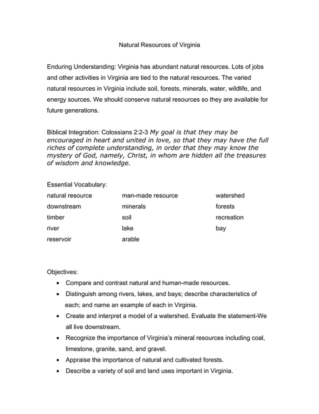 Natural resources of virginia PDF