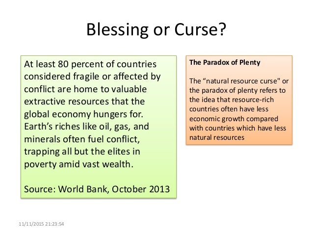 Natural Resource Curse Or Blessing Natural Resource Curse Or Blessing