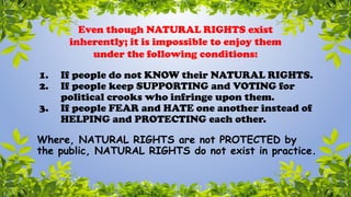 Natural Rights Information NATURAL RIGHTS ARE BIRTH RIGHTS PROTECT THEM | PPTX