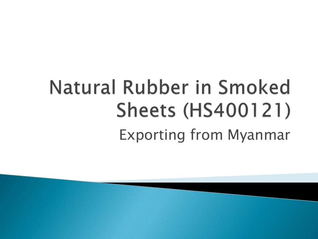 Natural rubber in smoked sheets (hs400121)
